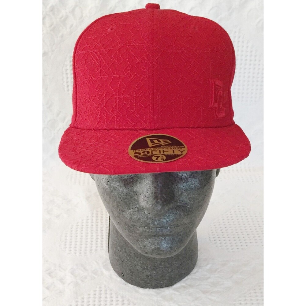 Washington Nationals Vintage New Era 5950 Red Wool Fitted Hat Cap 7 1/8 NOS